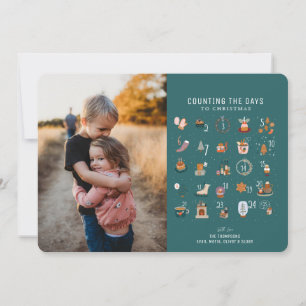 Chic zählt Tage bis Weihnachten Dunkelgrünes Foto