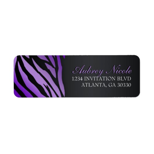 Chic Zebra 16 . Geburtstag Address Labels (Vorne)