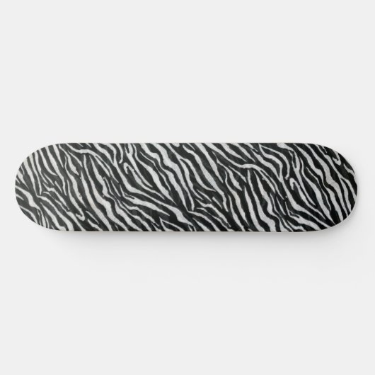 Chic Zebra Animal Print Ästhetik Skateboard (Horizontal)