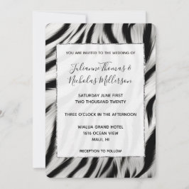 Chic Zebra Animal Print Wedding Einladung