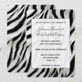 Chic Zebra Animal Print Wedding Einladung