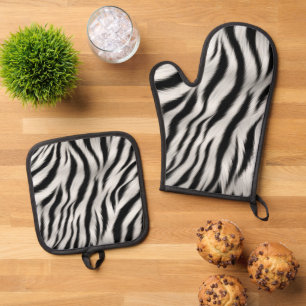 Chic Zebra Animal Print Wedding Ofenhandschuh & Topflappen-Set