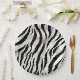 Chic Zebra Animal Print Wedding Pappteller