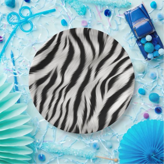 Chic Zebra Animal Print Wedding Pappteller (Party)