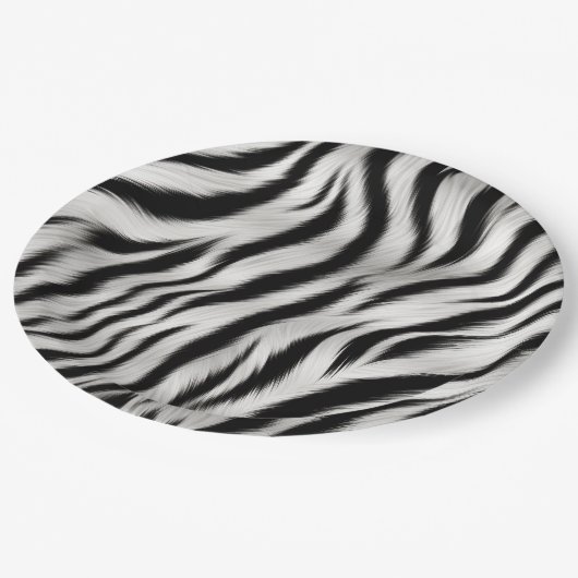 Chic Zebra Animal Print Wedding Pappteller (Schrägansicht)
