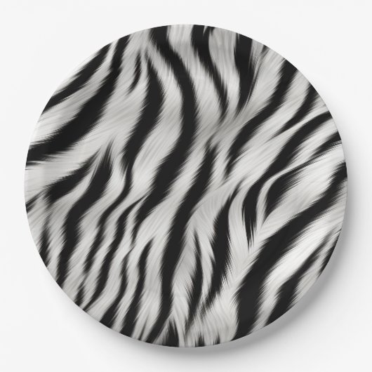Chic Zebra Animal Print Wedding Pappteller (Vorderseite)