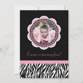 Chic Zebra Geburtstag Einladung (Vorderseite)