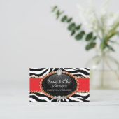 Chic Zebra Mode Accessoire und Schmuck Visitenkarte (Stehend Vorderseite)