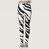 Chic Zebra Muster Personalisierte Leggings (Vorderseite)