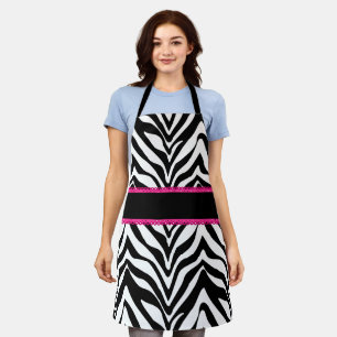 Chic Zebra Muster rosa Spitzen Schürze