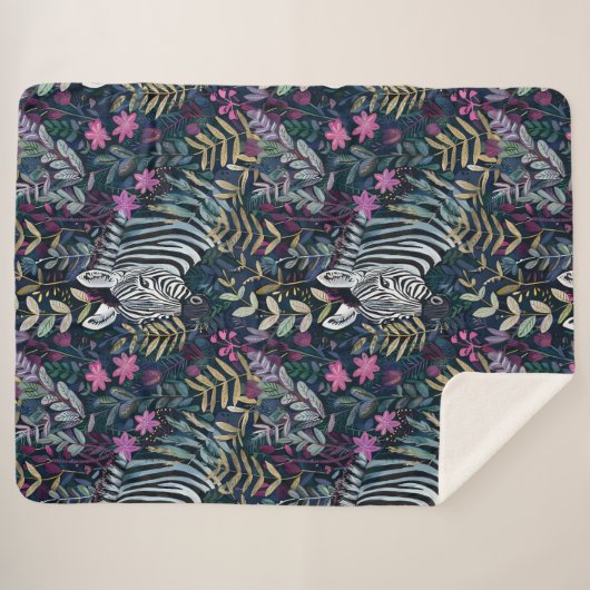 Chic-Zebra-Muster Sherpadecke (Vorderseite (Horizontal))