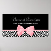 Chic Zebra Print 5 ft Banner Light Rosa Band Poster (Vorne)