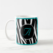 Chic Zebra Print Aquamarin Monogram Tasse (Links)
