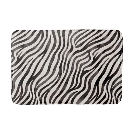Chic Zebra Print Bath Mat Badematte (Vorderseite)