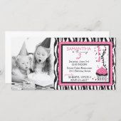 Chic Zebra Print Birthday Einladung PC (Vorne/Hinten)