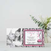 Chic Zebra Print Birthday Einladung PC (Stehend Vorderseite)