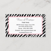 Chic Zebra Print Boutique Light Visitenkarte (Rückseite)