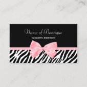 Chic Zebra Print Boutique Light Visitenkarte (Vorderseite)