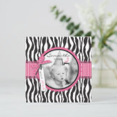 Chic Zebra Print & Cupcake Birthday Foto Vorlage (Stehend Vorderseite)