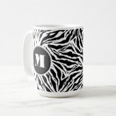 Chic Zebra Print Mit Monogramm Kaffeetasse (Vorderseite Links)