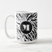 Chic Zebra Print Mit Monogramm Kaffeetasse (Links)