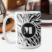 Chic Zebra Print Mit Monogramm Kaffeetasse