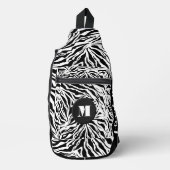Chic Zebra Print Monogram Crossbody Bag (Vorderseite)