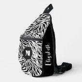 Chic Zebra Print Monogram Crossbody Bag (Rechte Ecke)