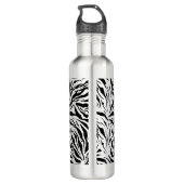 Chic Zebra Print Monogram Edelstahlflasche (Rückseite)