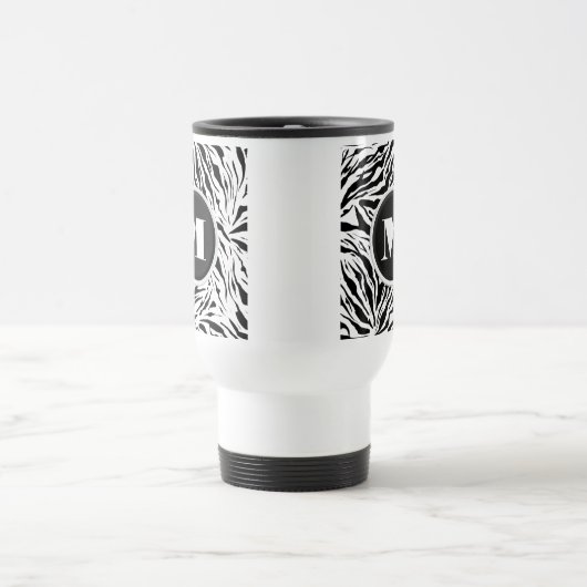 Chic Zebra Print Monogram Reisebecher (Mittel)