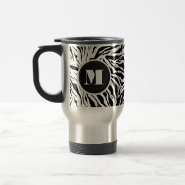 Chic Zebra Print Monogram Reisebecher