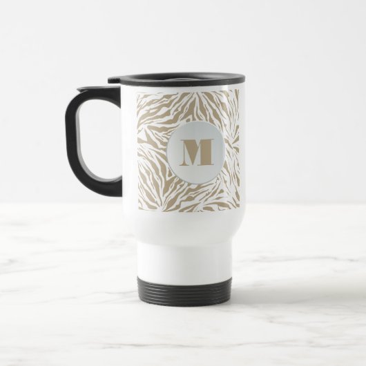 Chic Zebra Print Monogram Reisebecher (Links)