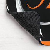 Chic Zebra Print Orange Monogram Mousepad (Ecke)