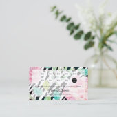 Chic Zebra Print Pink Floral Loyalty Prämien Treuekarte (Stehend Vorderseite)