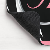 Chic Zebra Print Pink Monogram Mousepad (Ecke)