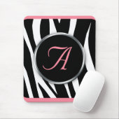 Chic Zebra Print Pink Monogram Mousepad (Mit Mouse)