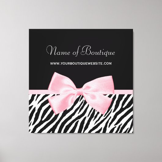Chic Zebra Print Sign Light True Pink Ribbon Leinwanddruck (Vorderseite)