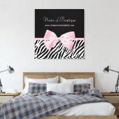 Chic Zebra Print Sign Light True Pink Ribbon Leinwanddruck (Insitu (Schlafzimmer))