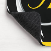 Chic Zebra Print Yellow Monogram Mousepad (Ecke)