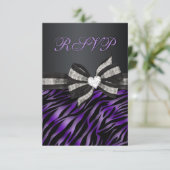 Chic Zebra UAWG mit Juwelierbow RSVP Karte (Stehend Vorderseite)