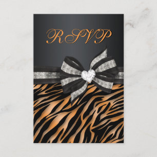 Chic Zebra UAWG mit Juwelierbow RSVP Karte