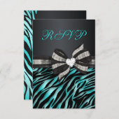 Chic Zebra UAWG mit Juwelierbow RSVP Karte (Vorne/Hinten)