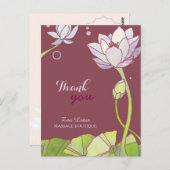 Chic Zen Lotus Business Vielen Dank Postkarte (Vorne/Hinten)