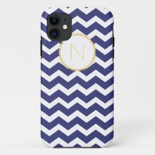 Chic Zickzack iPhone Fall-Marine u. Weiß mit Case-Mate iPhone Hülle