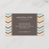 Chic Zickzack Modern Beruflich Business Card Visitenkarte (Rückseite)