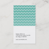 Chic Zickzack Muster aquamarin blau zwei Töne stil Visitenkarte (Rückseite)