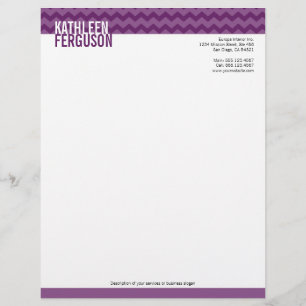 Chic Zickzack Muster tief lila zwei Töne stilvoll Briefbogen