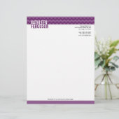 Chic Zickzack Muster tief lila zwei Töne stilvoll Briefbogen (Stehend Vorderseite)