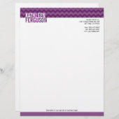 Chic Zickzack Muster tief lila zwei Töne stilvoll Briefbogen (Vorne/Hinten)