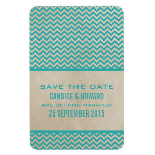 Chic Zickzack Save the Date Magnet, Aquamarin Magnet